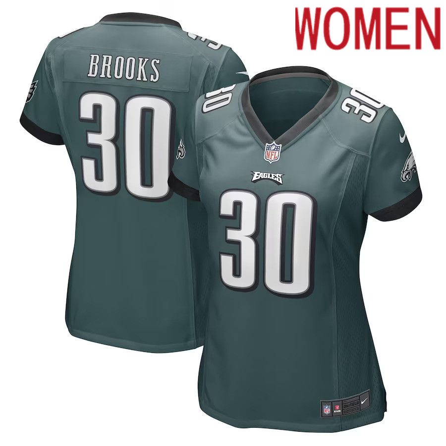 Women Philadelphia Eagles #30 Kennedy Brooks Nike Midnight Green Game Player NFL Jersey
